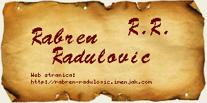 Rabren Radulović vizit kartica